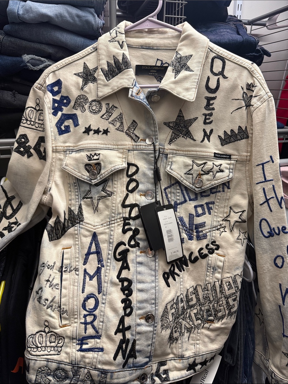 DOLCE & GABBANA graffiti denim jacket